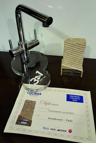 El modelo 3N1 de INSINKERATOR recibe el Premio al Diseño de la Revista Cocinas y Baños