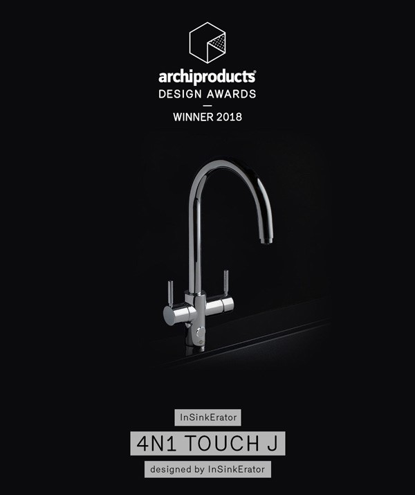 A INSINKERATOR triunfa nos prémios de design de Archiproducts Design Awards 2018 com o dispensador de alta tecnologia 4N1